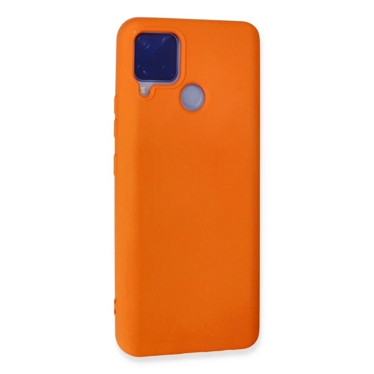 Realme C15 Kılıf Nano içi Kadife Silikon - Turuncu