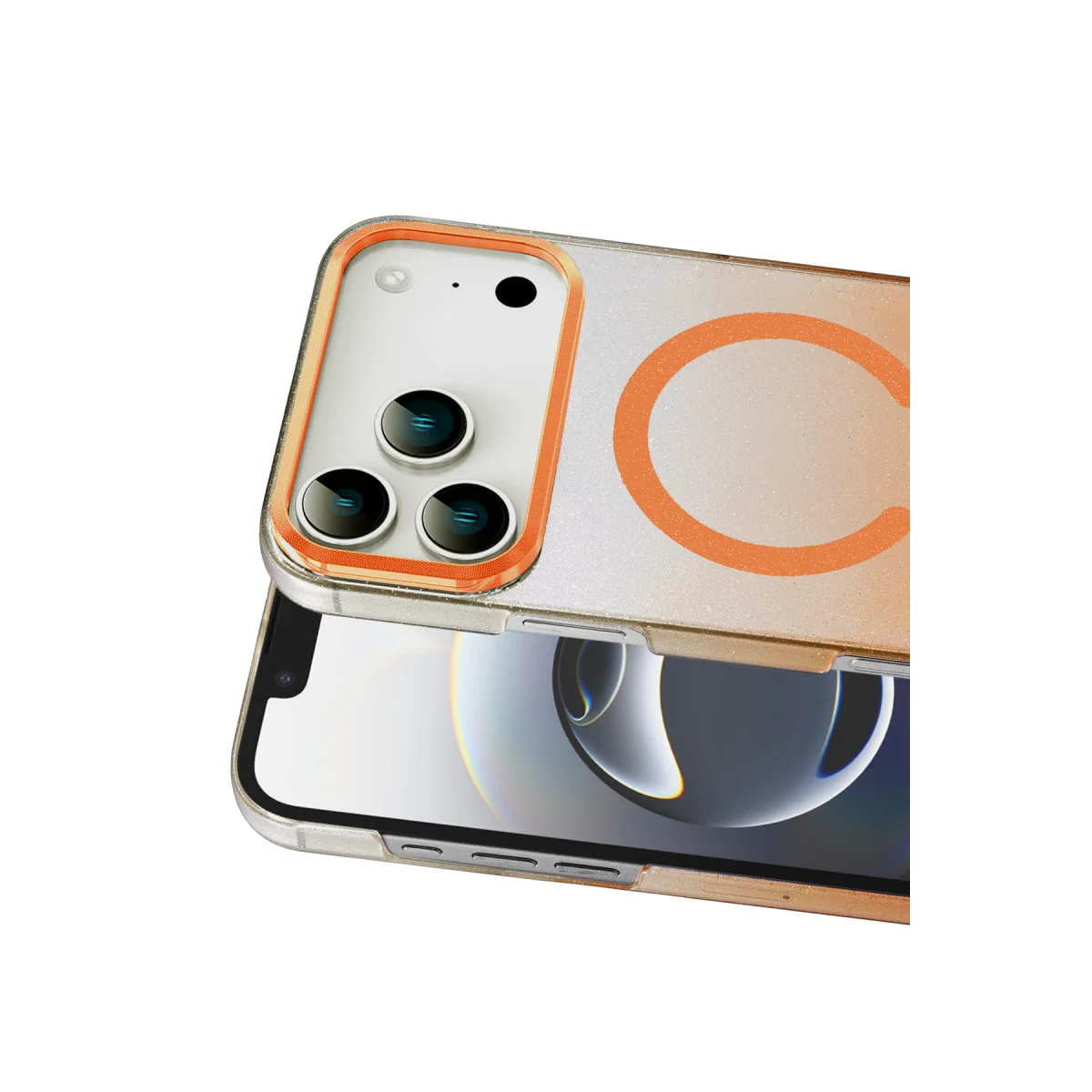 iPhone 17 Pro Glossy Magsafe Kapak - Turuncu