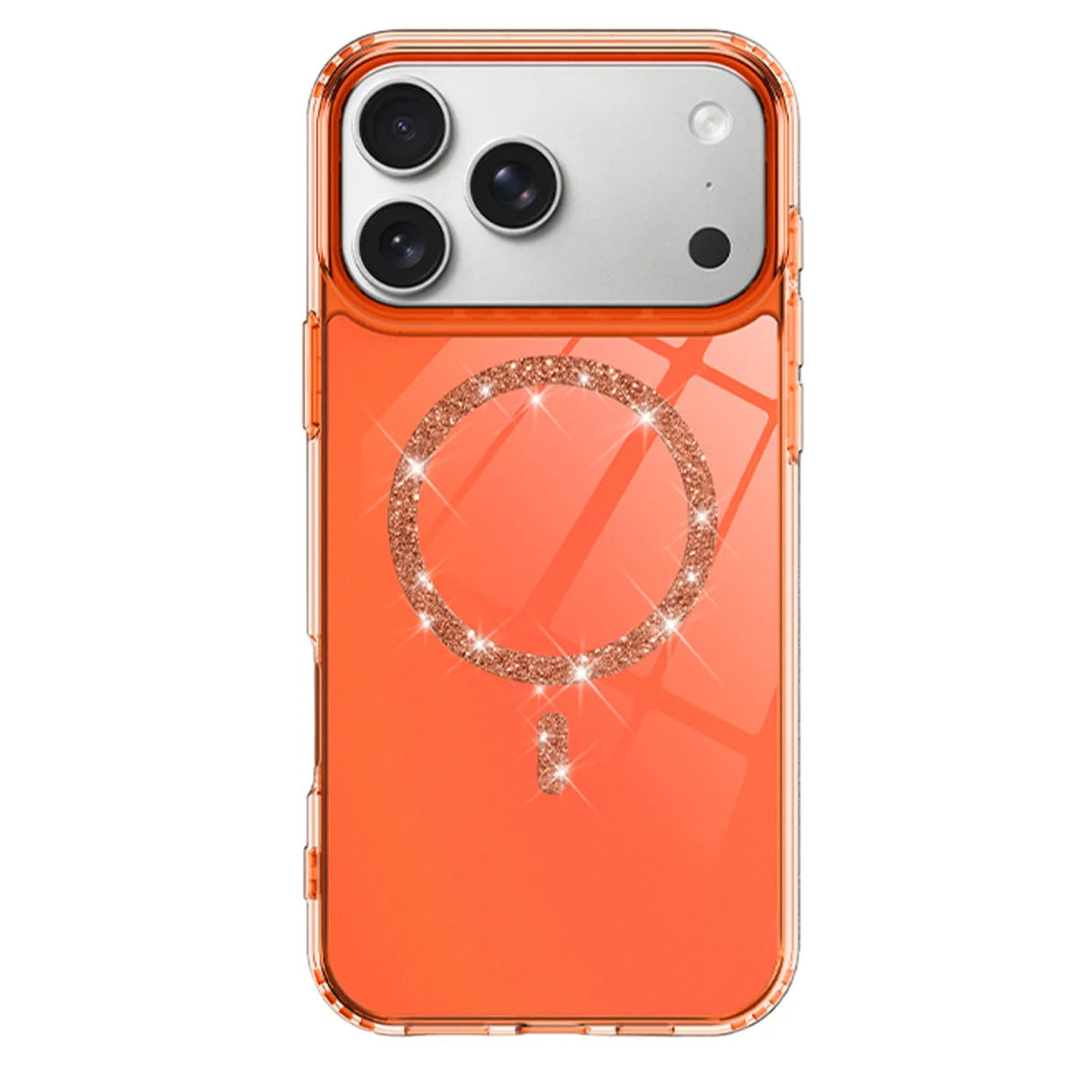 iPhone 17 Pro Max Live Diamond Magsafe Kapak - Turuncu