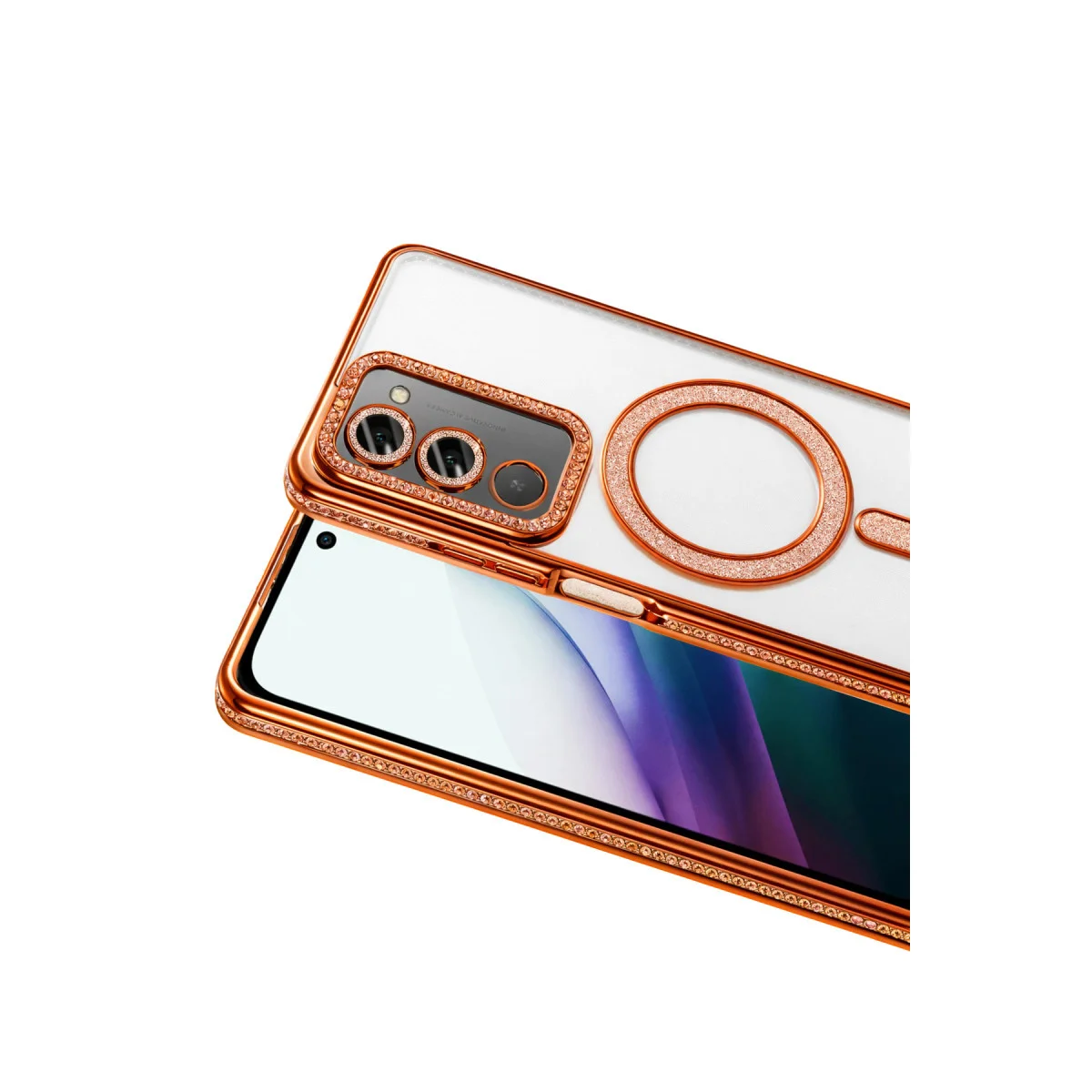 Redmi 15 4G Joke Simli Magneticsafe Kılıf - Turuncu