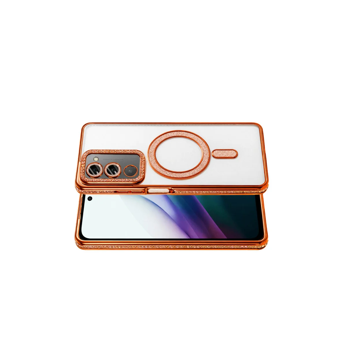 Redmi 15 4G Joke Simli Magneticsafe Kılıf - Turuncu