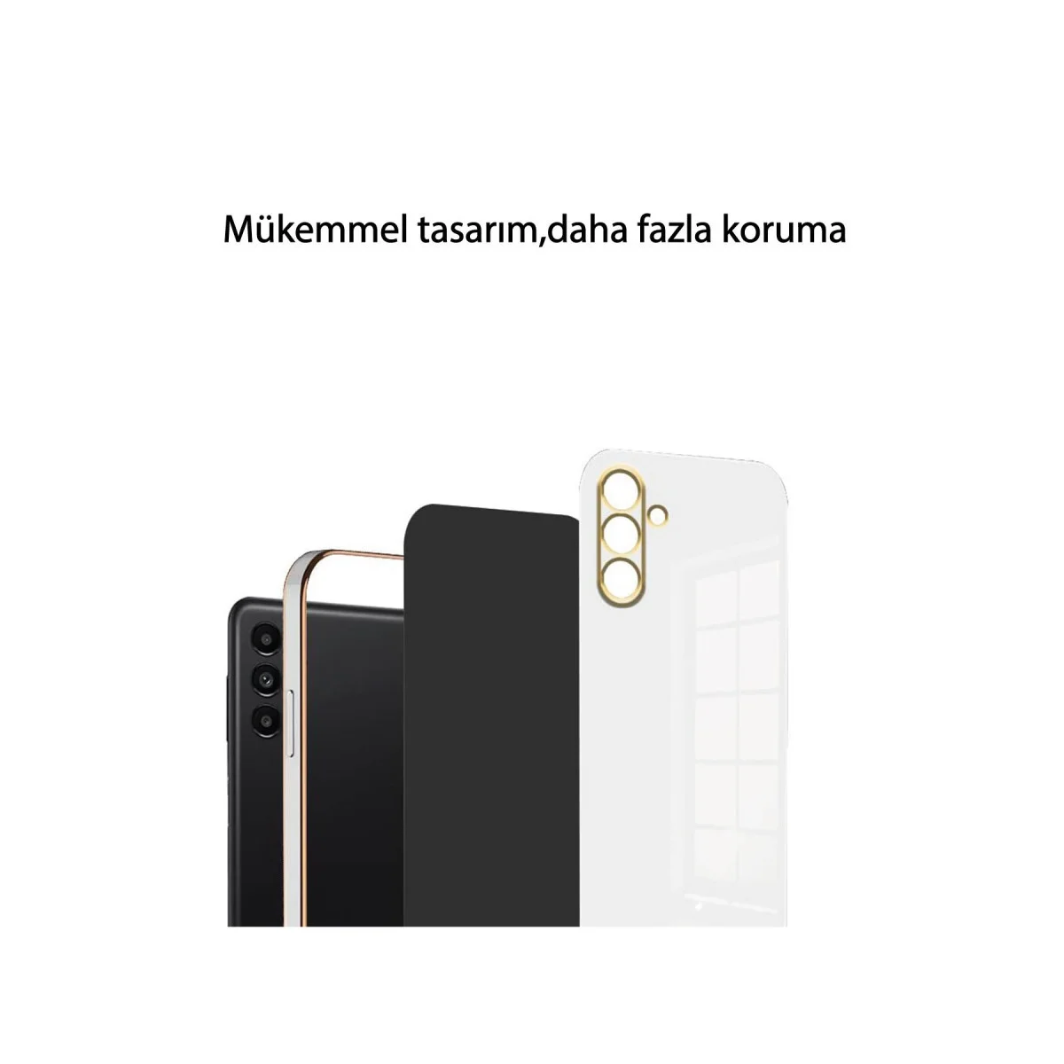 Galaxy M15 Kılıf Volet Silikon - Beyaz