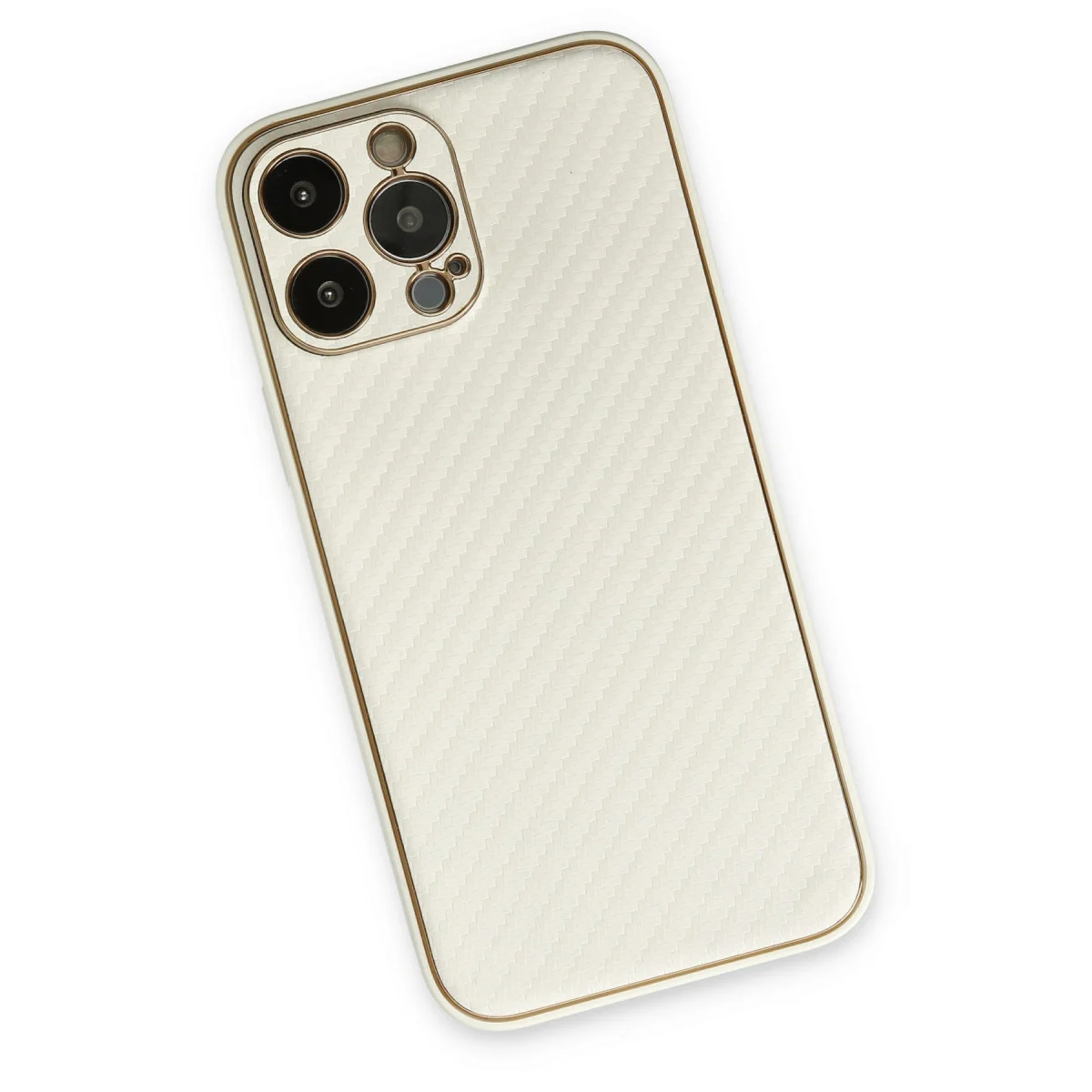 iPhone 13 Pro Max Kılıf Coco Karbon Silikon - Beyaz