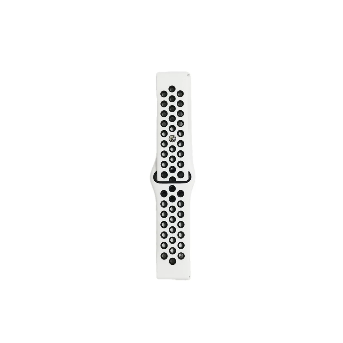 Watch 22mm Spor Delikli Kordon - Beyaz-Siyah