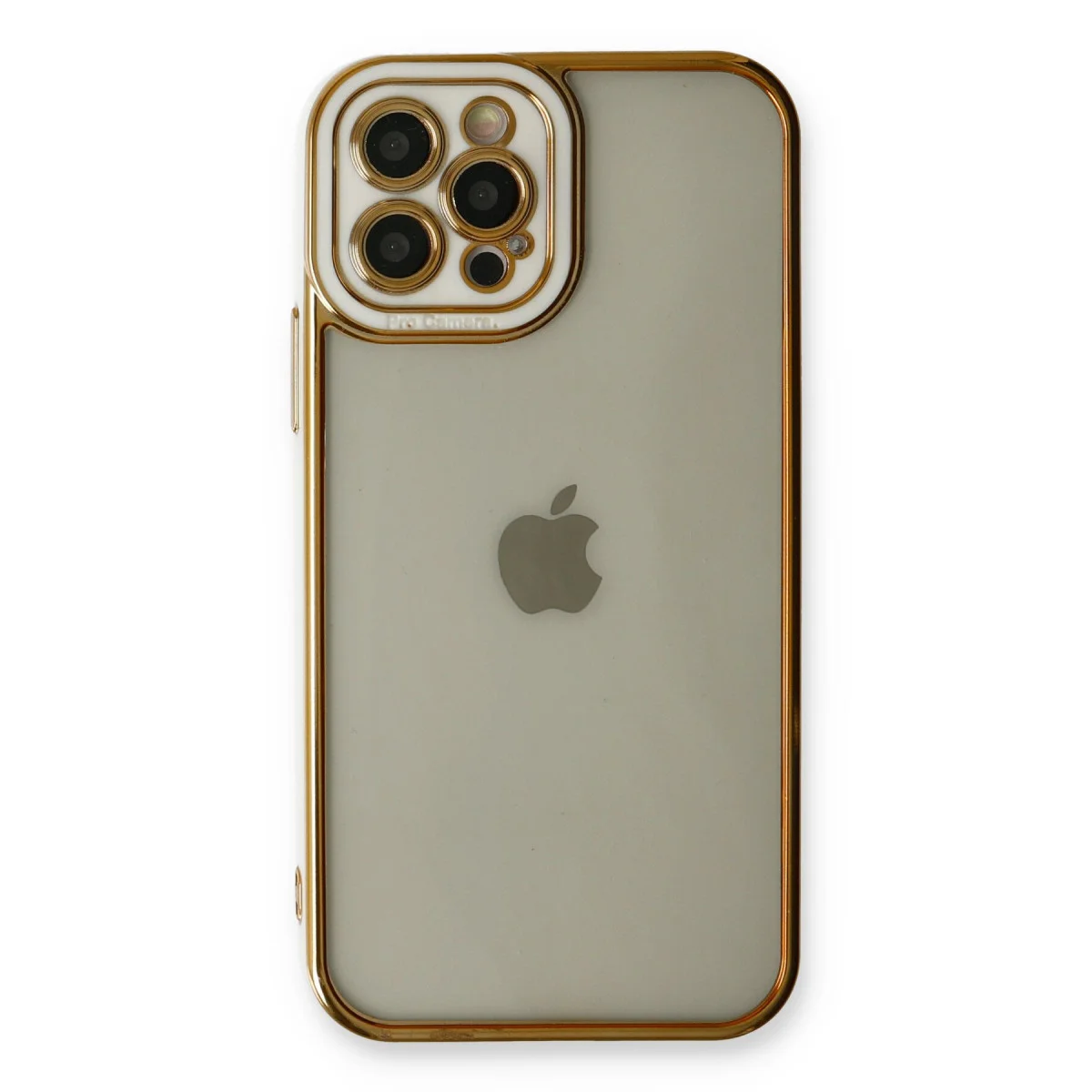 iPhone 12 Pro Max Kılıf Liva Lens Silikon - Beyaz