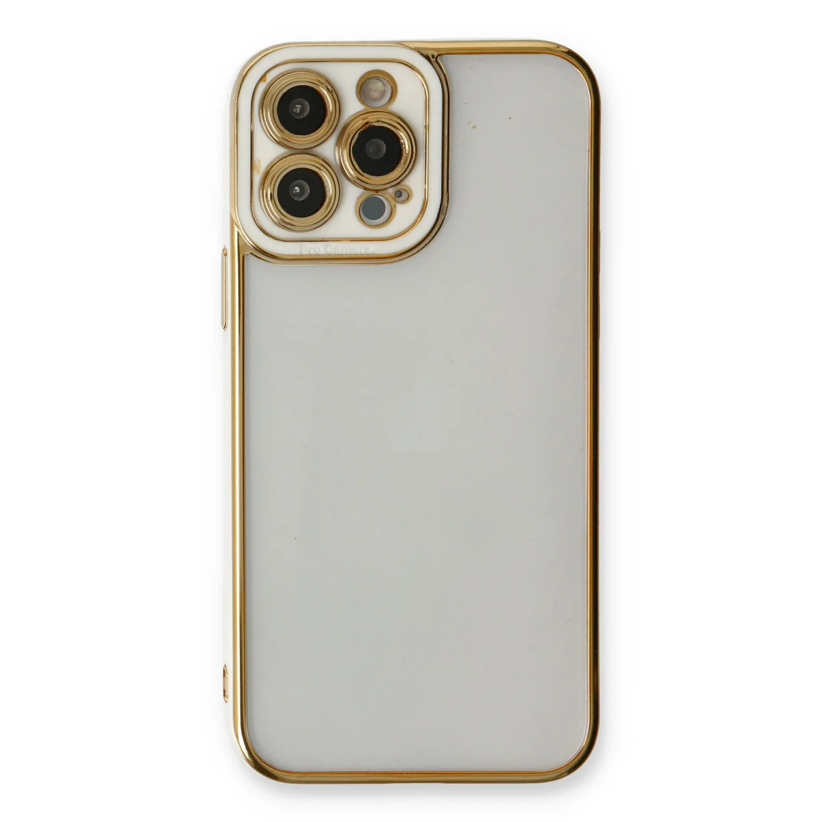 iPhone 13 Pro Kılıf Liva Lens Silikon - Beyaz