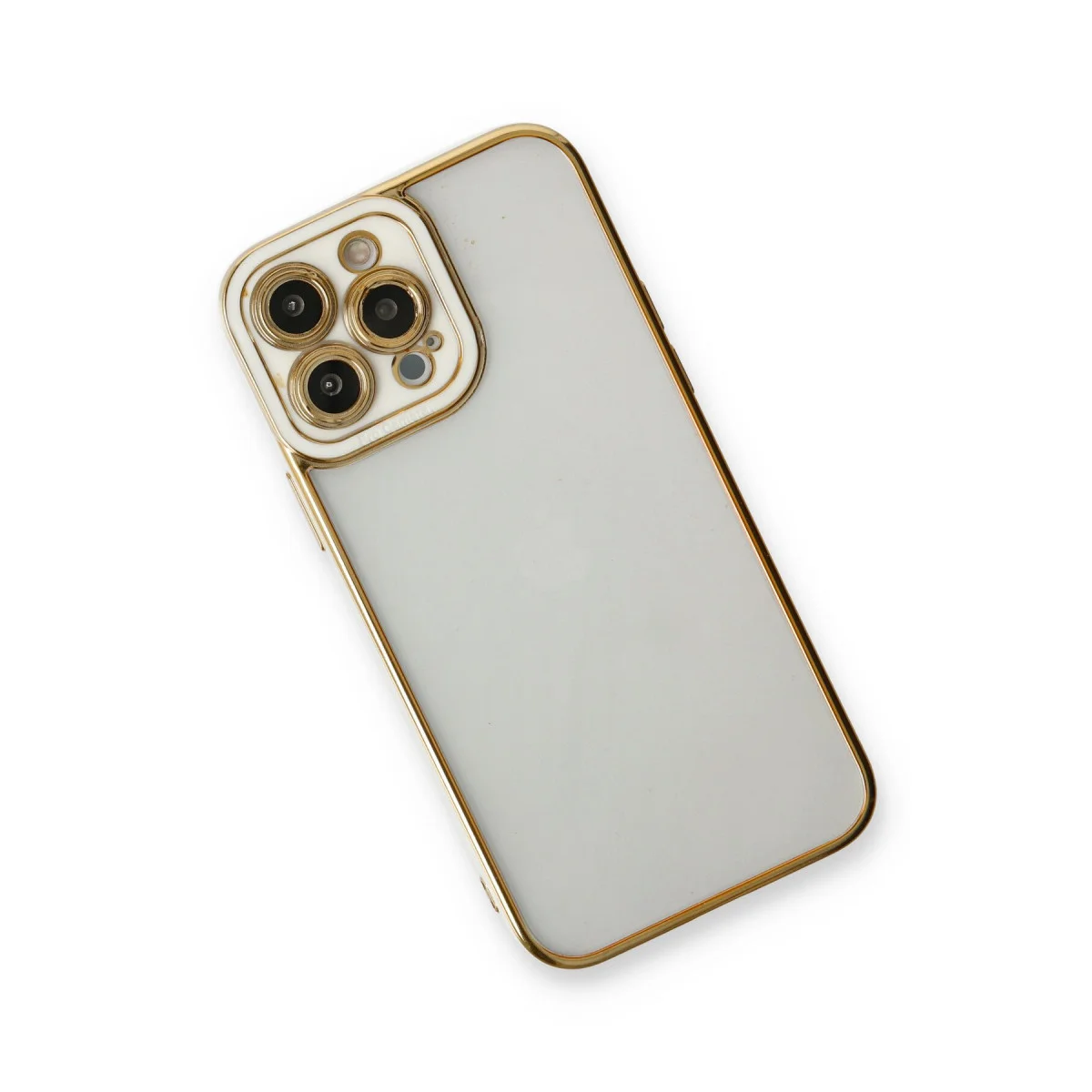 iPhone 13 Pro Max Kılıf Liva Lens Silikon - Beyaz