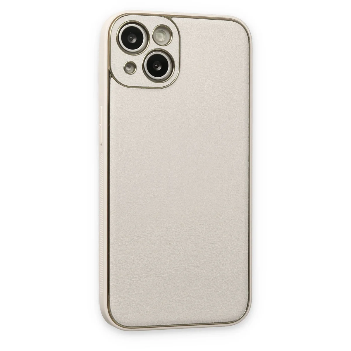 iPhone 14 Plus Kılıf Coco Deri Silikon Kapak - Beyaz