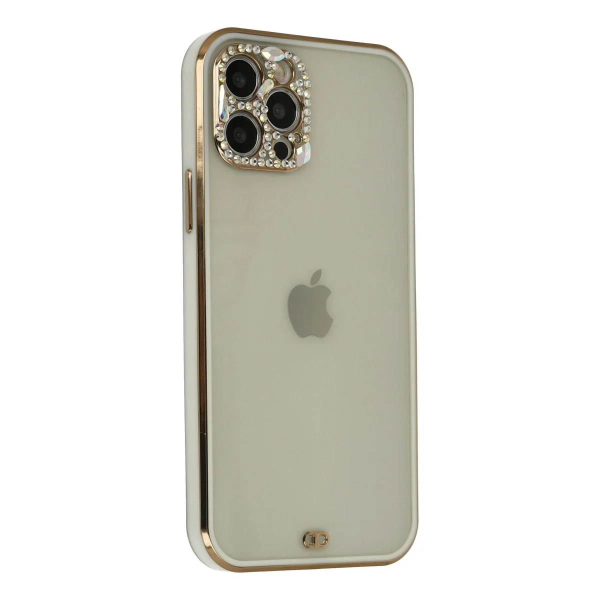 iPhone 12 Pro Max Kılıf Liva Taşlı Silikon - Beyaz