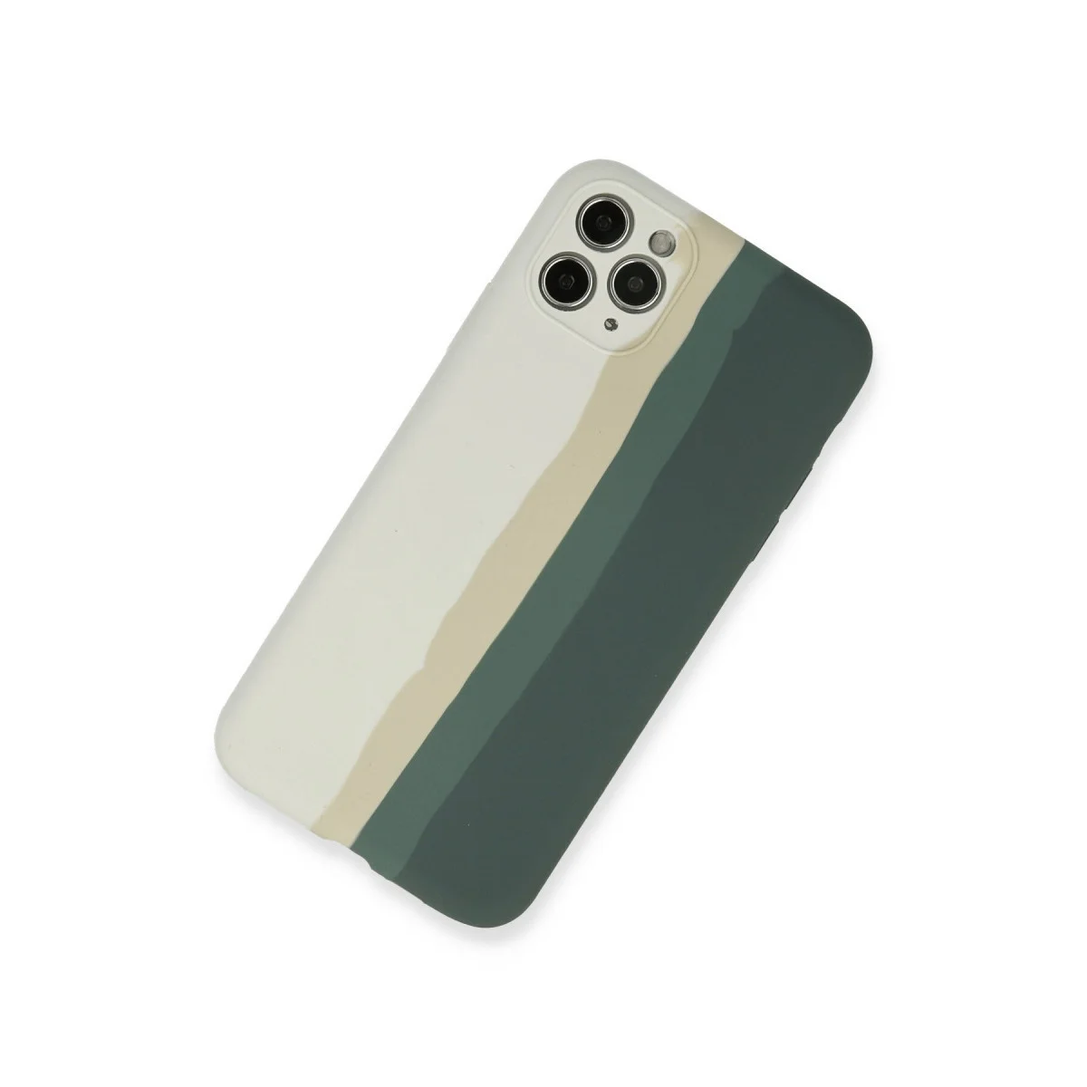iPhone 11 Pro Kılıf Ebruli Lansman Silikon - Beyaz-Gri