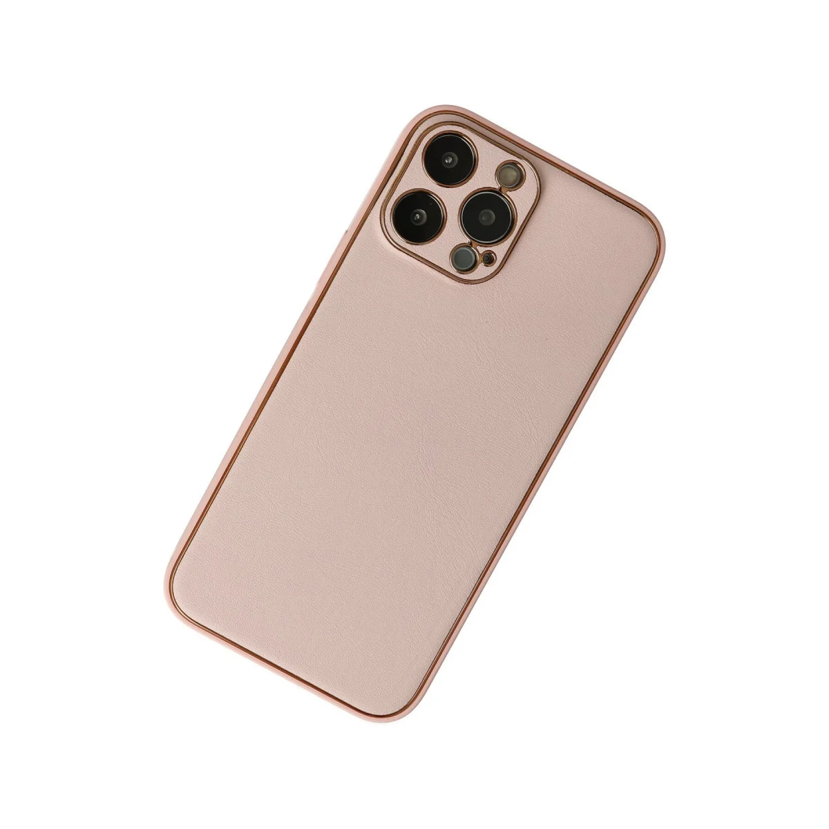 iPhone 13 Pro Kılıf Coco Deri Silikon Kapak - Pudra
