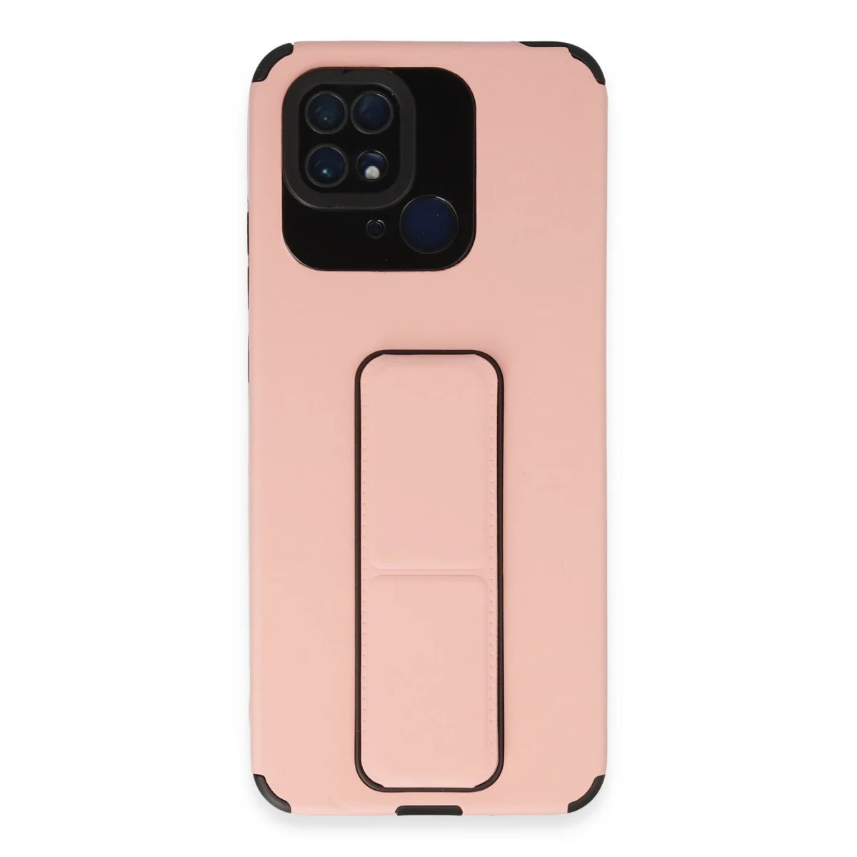 Redmi 10C Kılıf Mega Standlı Silikon - Pudra