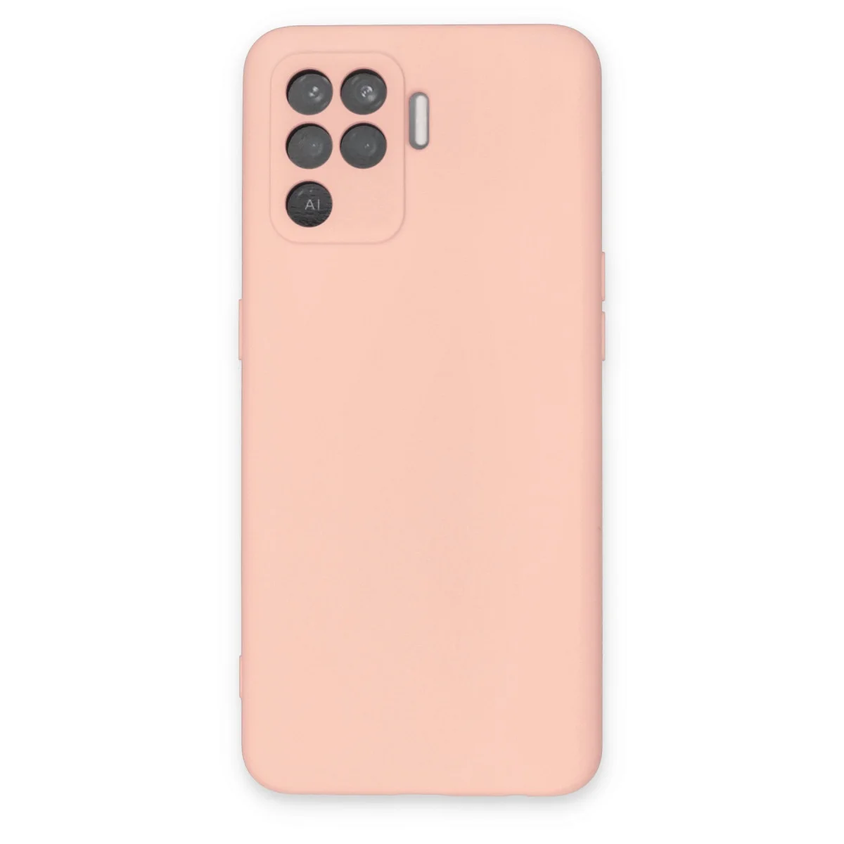 Reno 5 Lite Kılıf Nano içi Kadife Silikon - Pudra