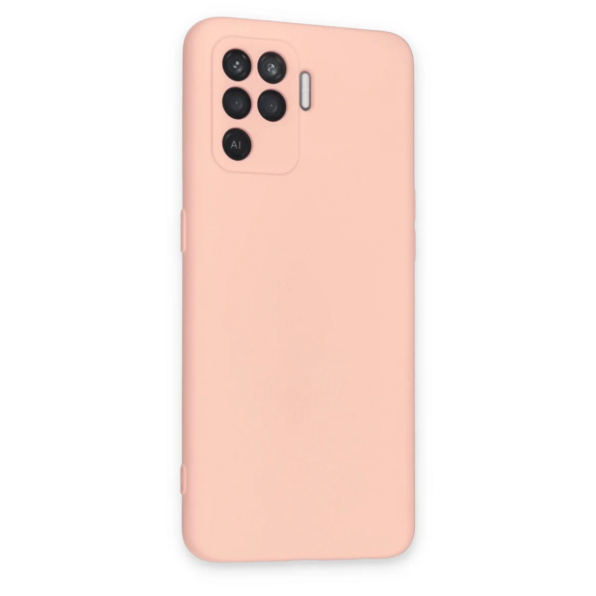 Reno 5 Lite Kılıf Nano içi Kadife Silikon - Pudra