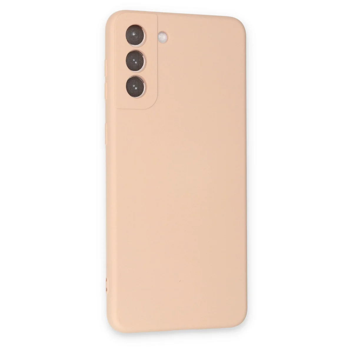 Galaxy S21 Plus Kılıf Nano içi Kadife Silikon - Pudra