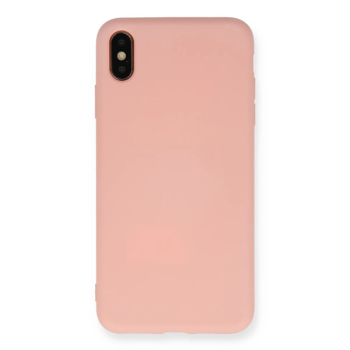 iPhone XS Max Kılıf Nano içi Kadife Silikon - Pudra