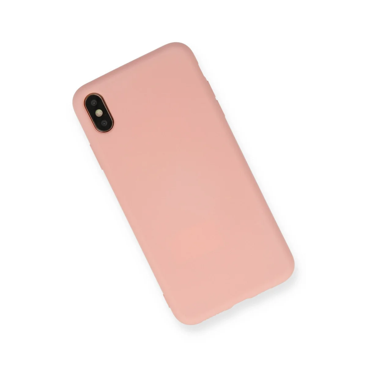 iPhone XS Max Kılıf Nano içi Kadife Silikon - Pudra