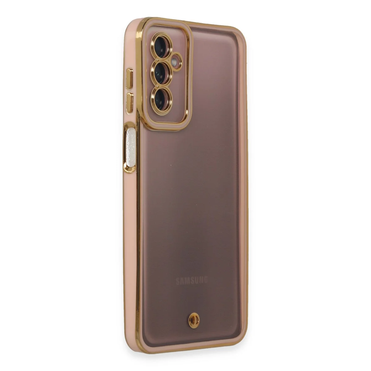 Galaxy M23 Kılıf Liva Lens Silikon - Pudra