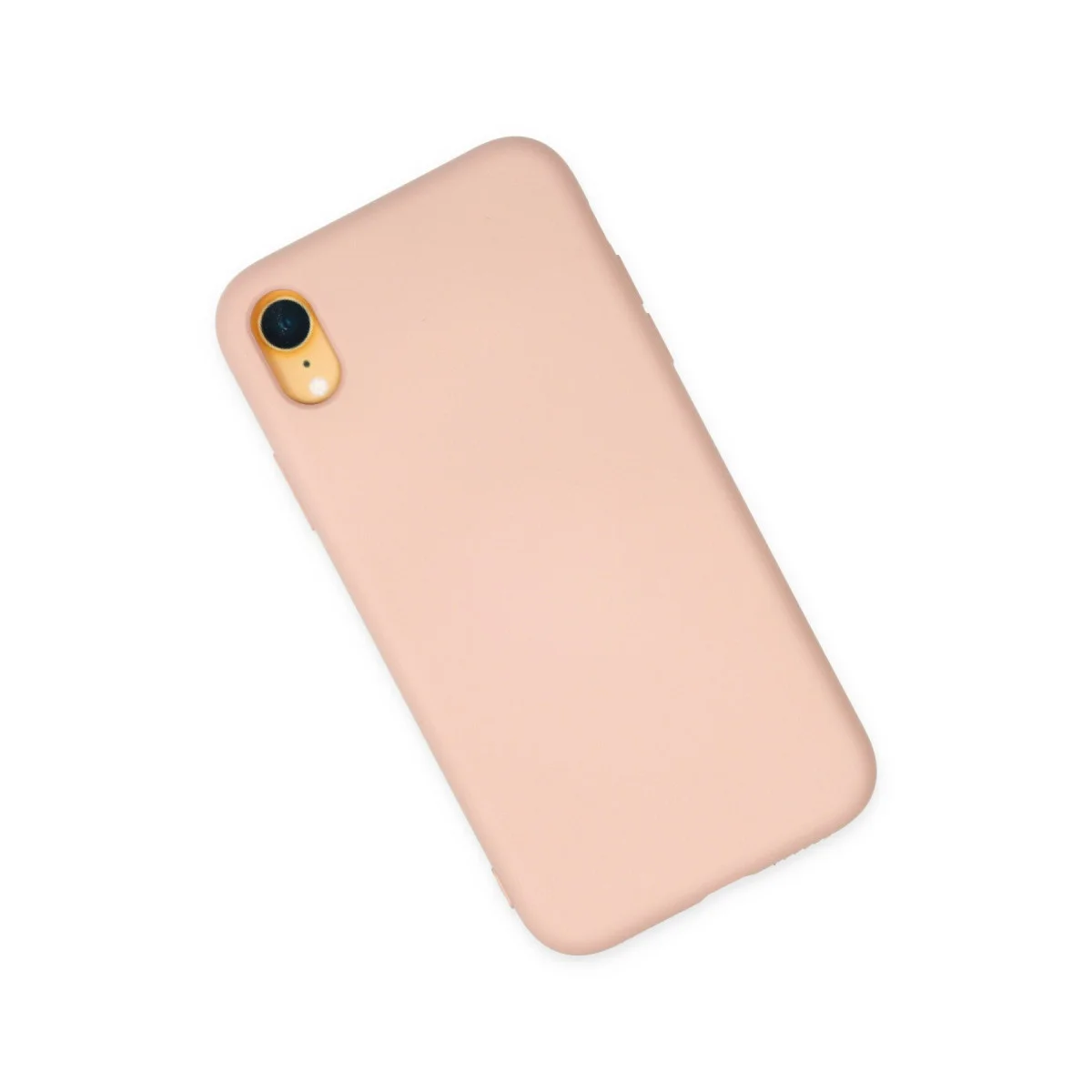 iPhone XR Kılıf Nano içi Kadife Silikon - Pudra
