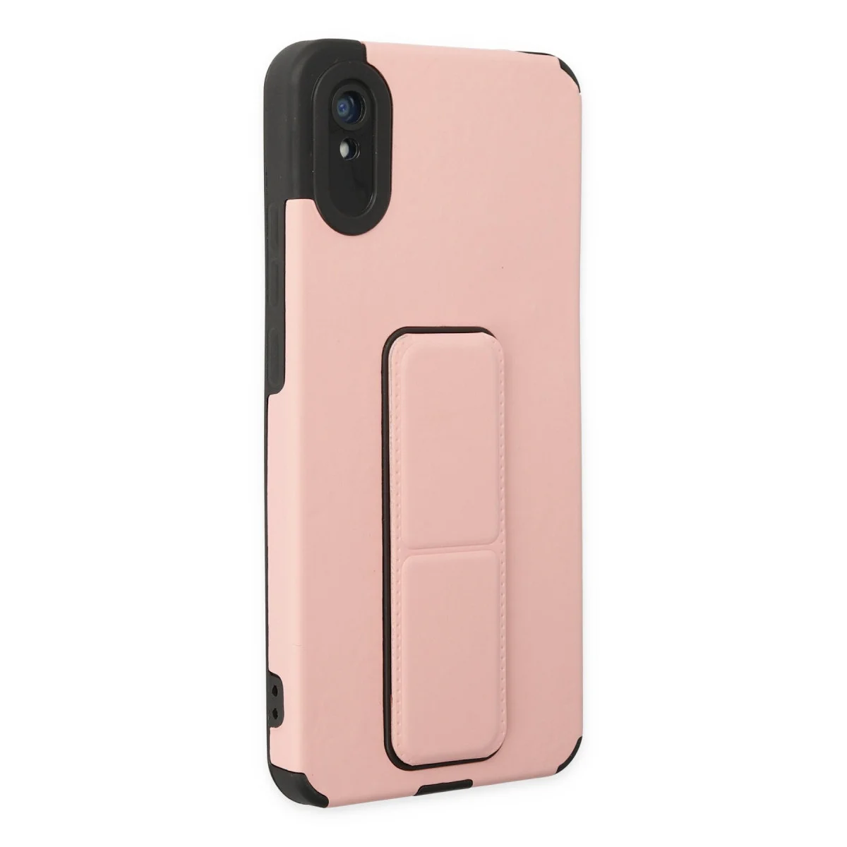 Redmi 9A Kılıf Mega Standlı Silikon - Pudra