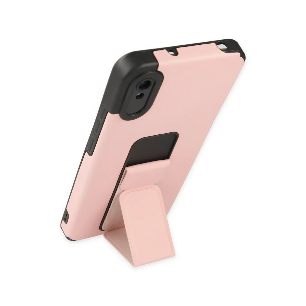 Redmi 9A Kılıf Mega Standlı Silikon - Pudra