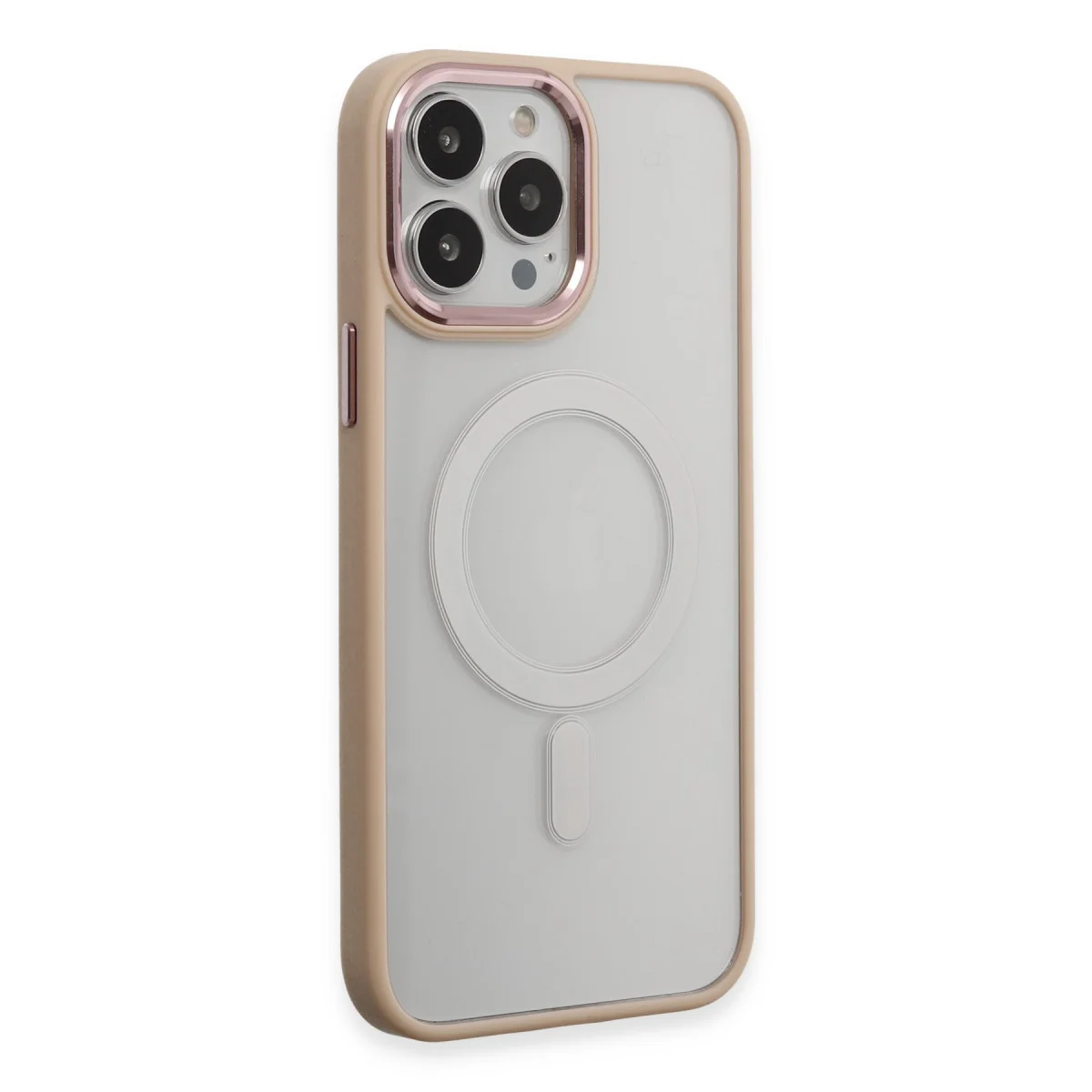 iPhone 15 Pro Kılıf Room Magneticsafe Silikon - Pudra