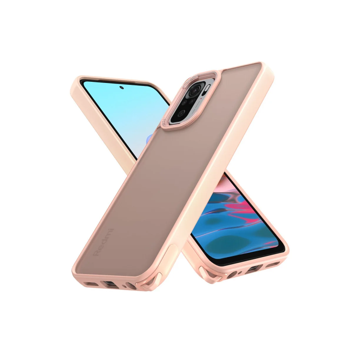 Redmi Note 10 Pro Kılıf Elegant Kapak - Pudra