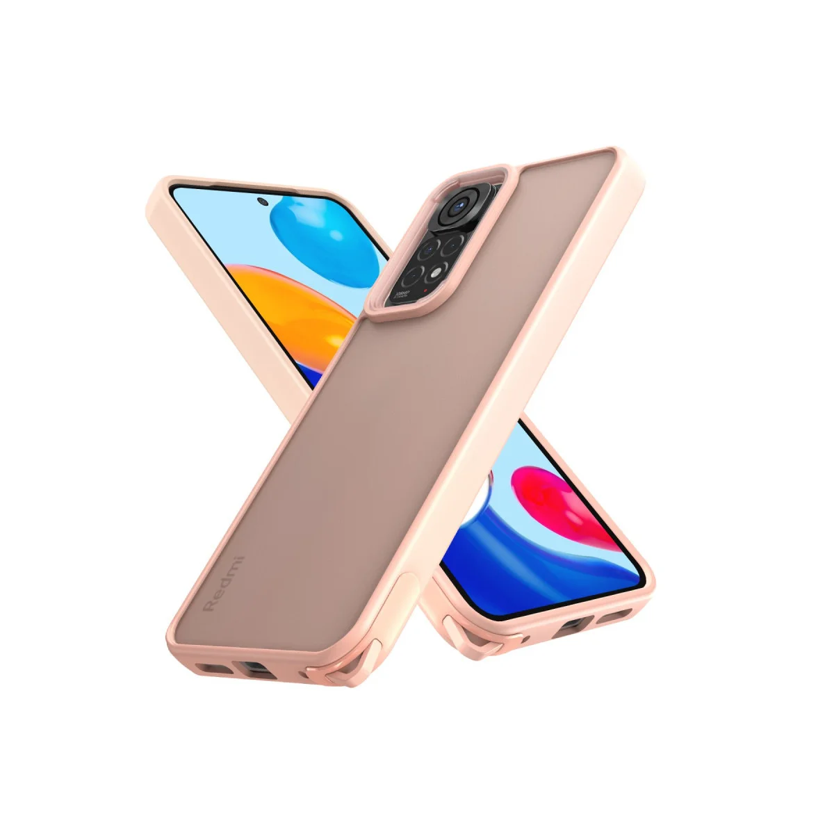 Redmi Note 11 Kılıf Elegant Kapak - Pudra