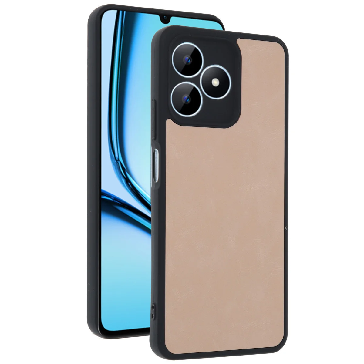 Realme Note 50 4G Kılıf Aras Deri Kapak - Pudra
