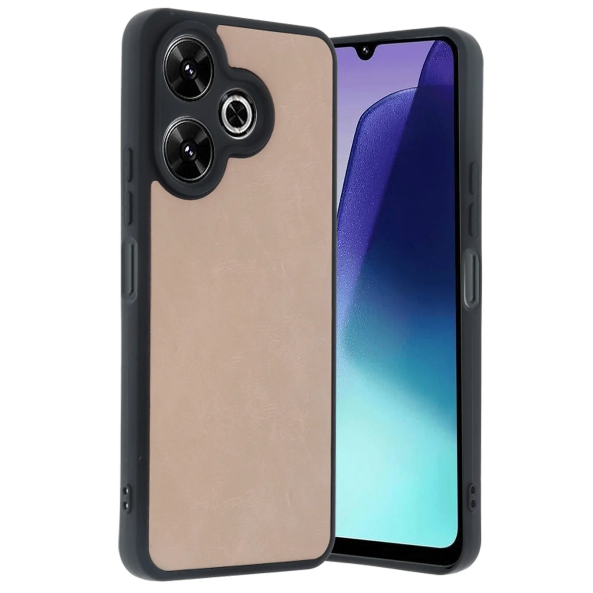 Redmi 13 4G Kılıf Aras Deri Kapak - Pudra