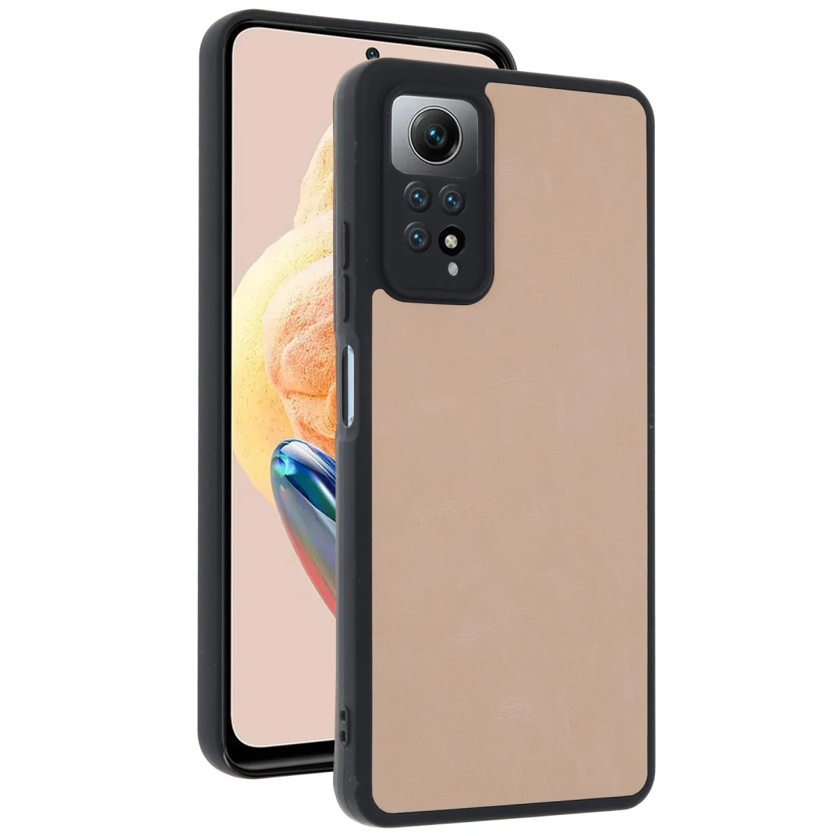 Redmi Note 12 Pro 4G Kılıf Aras Deri Kapak - Pudra