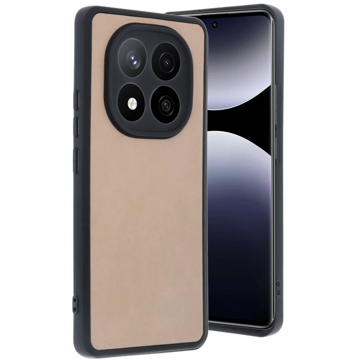 Redmi Note 14 Pro 4G Kılıf Aras Deri Kapak - Pudra