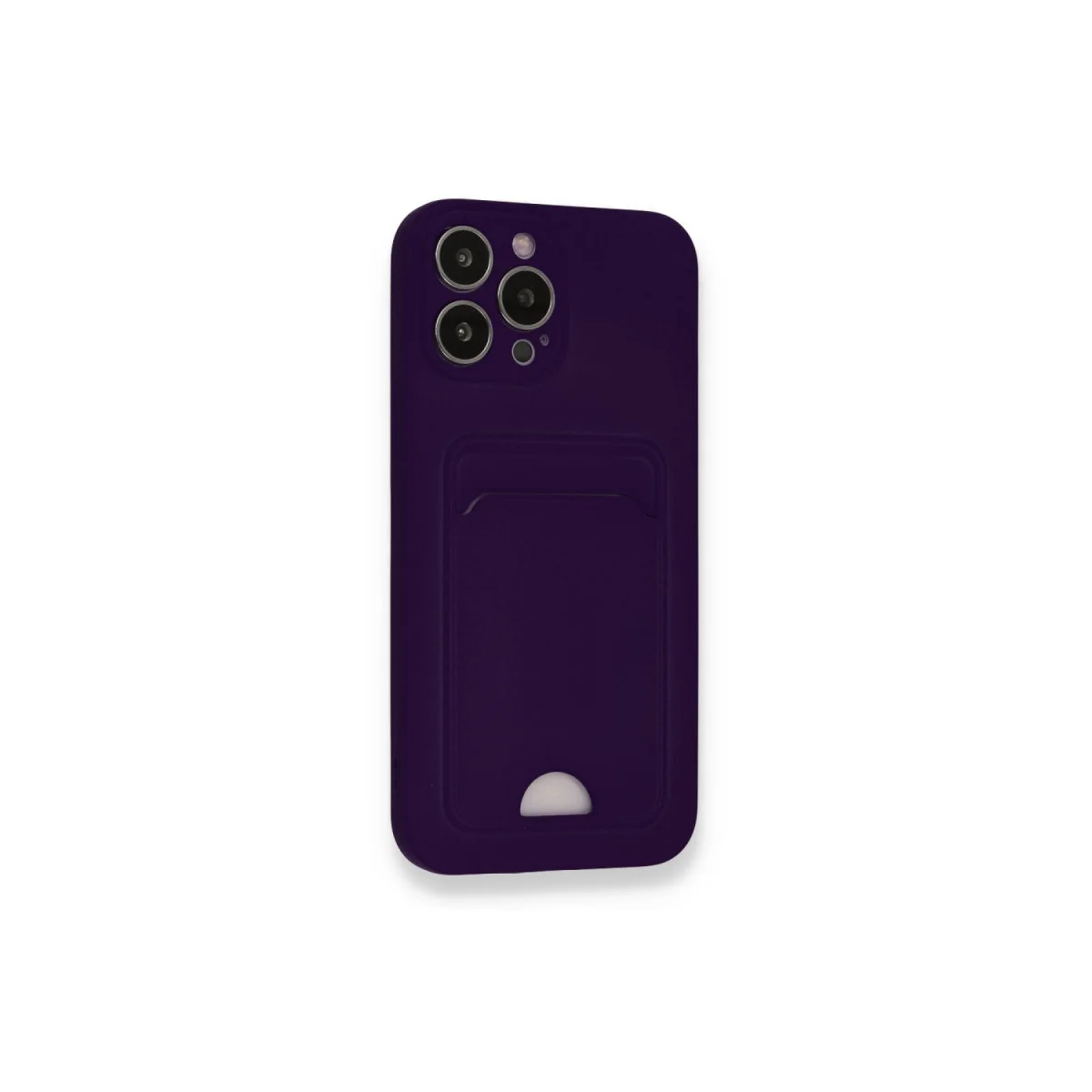 iPhone 12 Pro Max Kılıf Kelvin Kartvizitli Silikon - Derin Mor