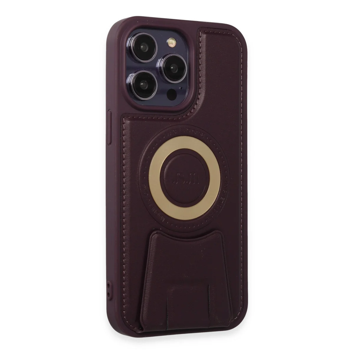 iPhone 14 Pro Kılıf Merkür Magneticsafe Standlı Kapak - Derin Mor