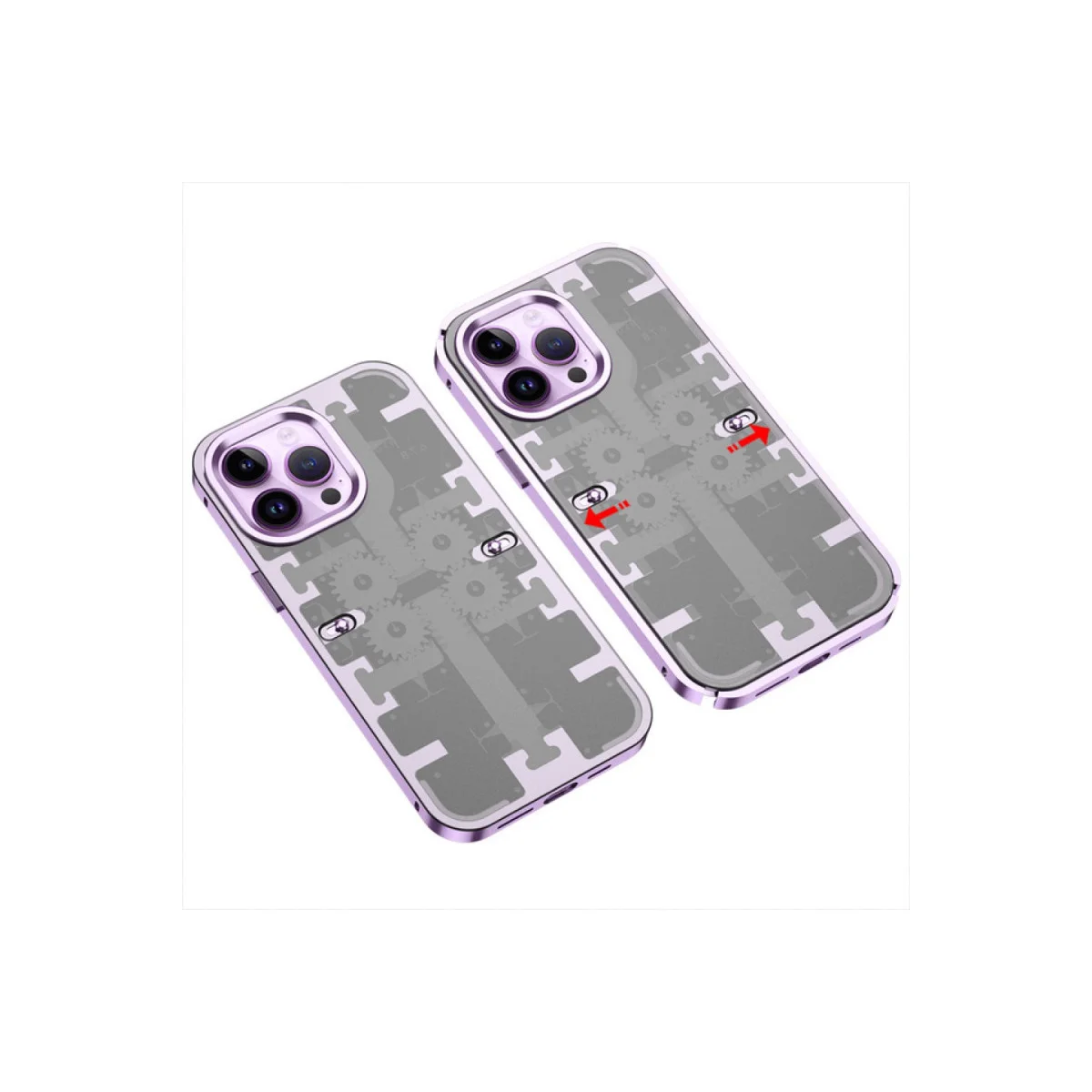 iPhone 13 Pro Kılıf Mekanik Bumper Kapak - Derin Mor