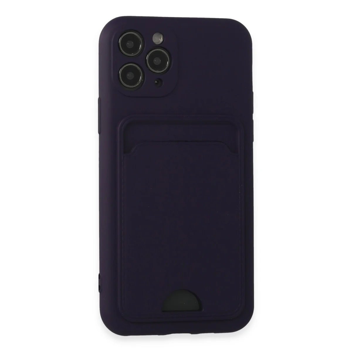iPhone 11 Pro Kılıf Kelvin Kartvizitli Silikon - Derin Mor