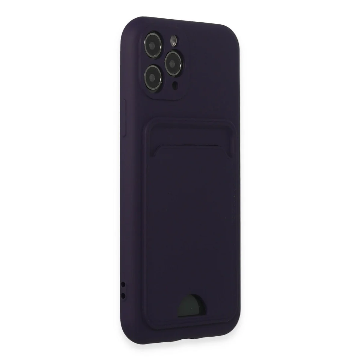 iPhone 11 Pro Kılıf Kelvin Kartvizitli Silikon - Derin Mor