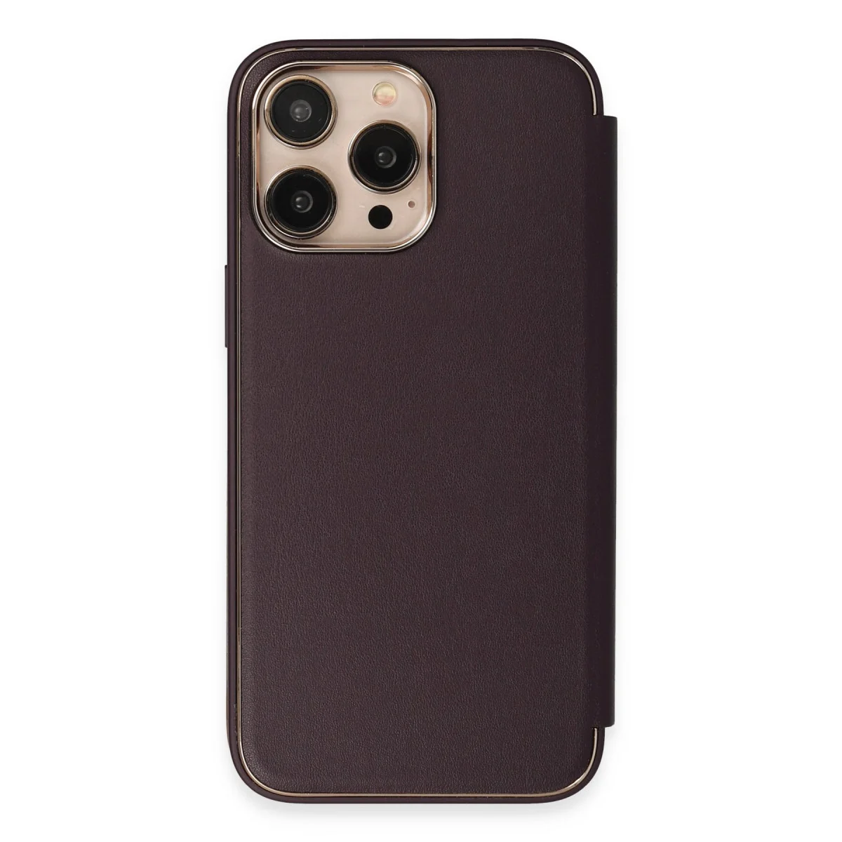 iPhone 14 Pro Kılıf Dolpin Kapaklı - Derin Mor