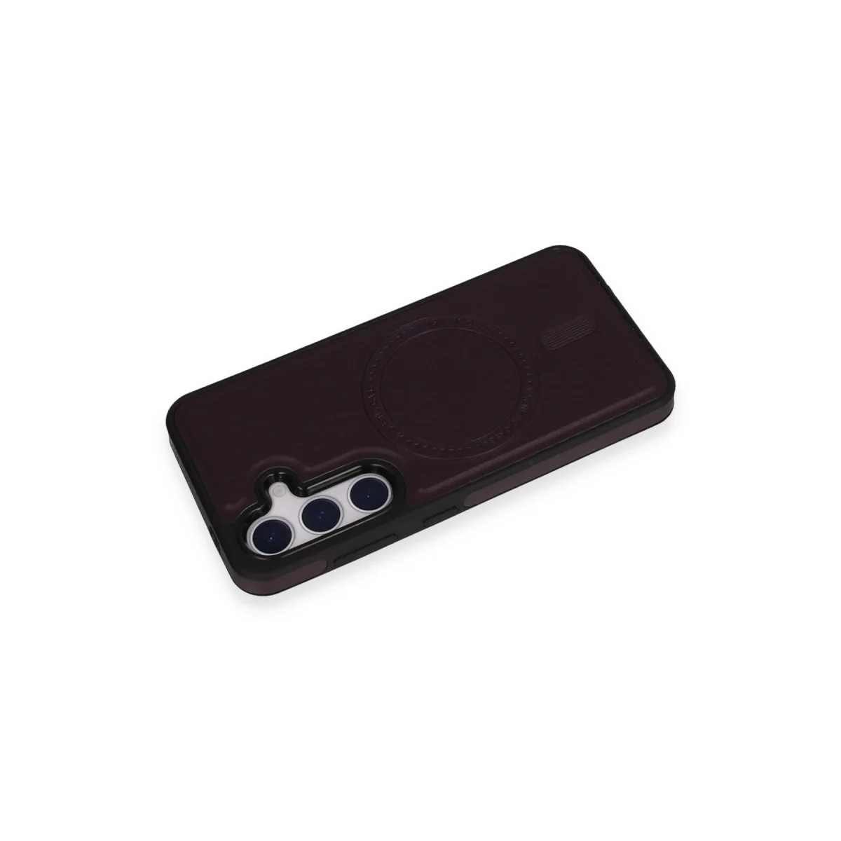 Galaxy S24 Kılıf Ozzi Magsafe Deri Kapak - Derin Mor