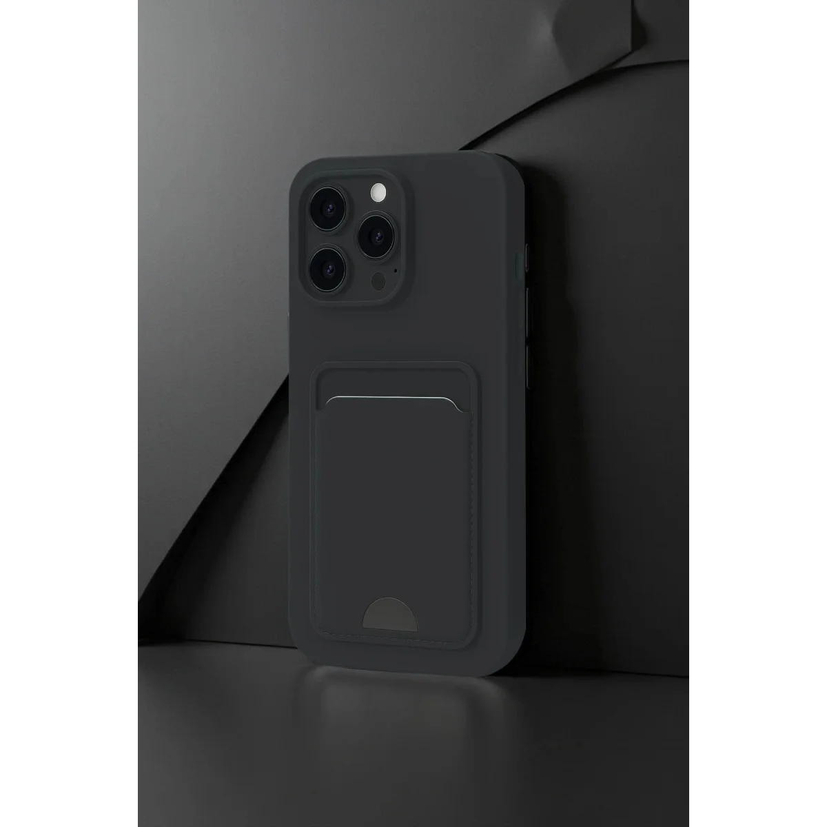 iPhone 16 Pro Kılıf Kelvin Kartvizitli Silikon - Derin Mor