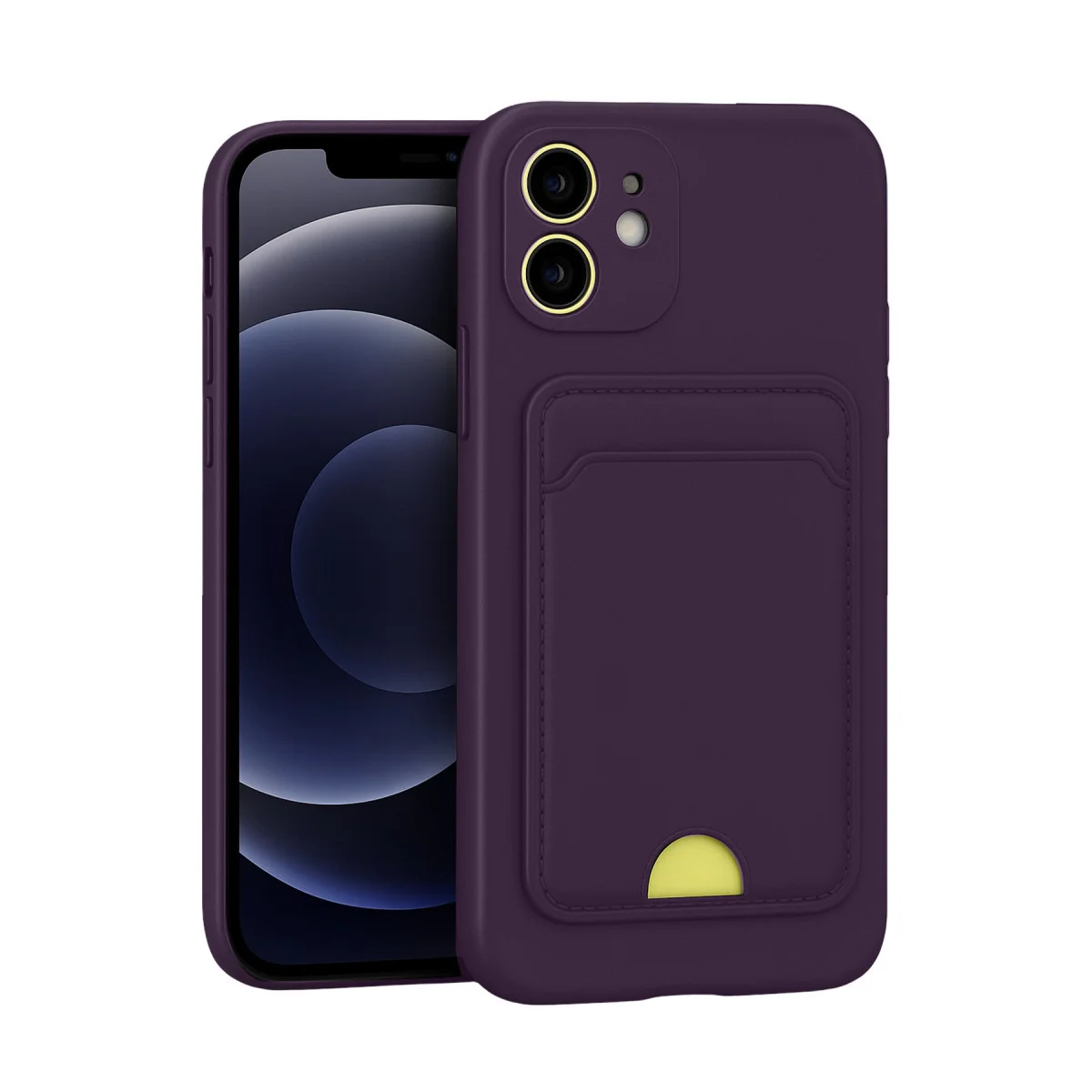iPhone 11 Kılıf Kelvin Kartvizitli Silikon - Derin Mor