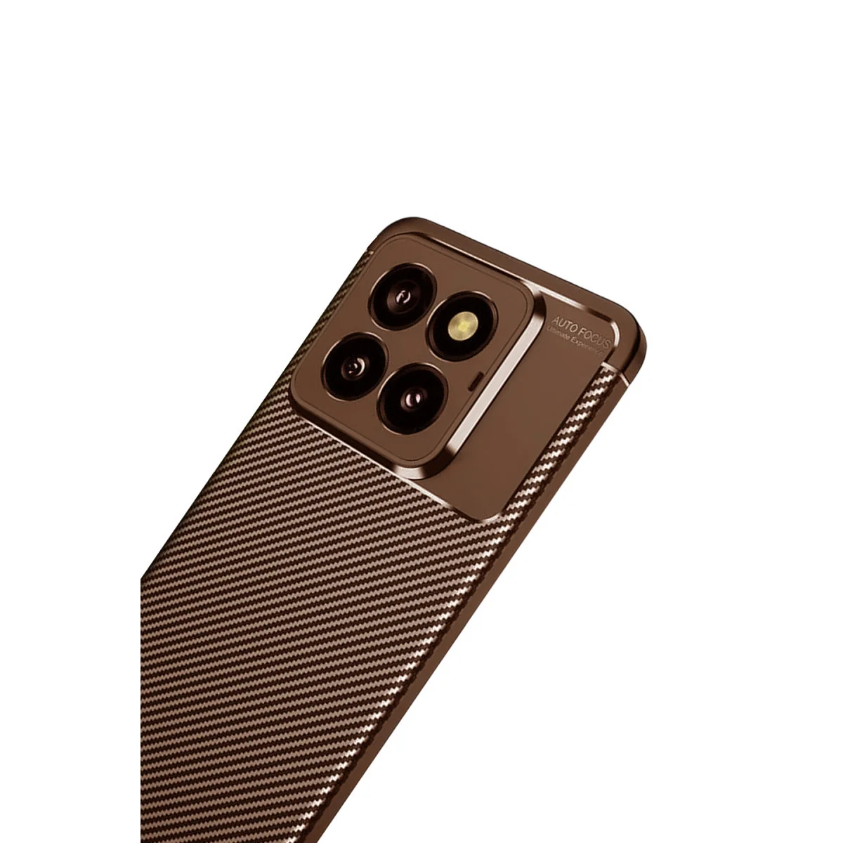 Mi 14T Pro Kılıf Auto Focus Karbon Kapak - Kahverengi