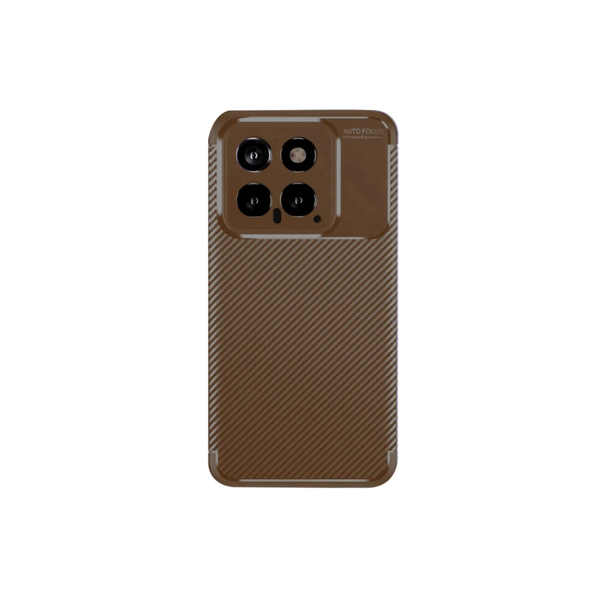 Mi 14T Kılıf Auto Focus Karbon Kapak - Kahverengi