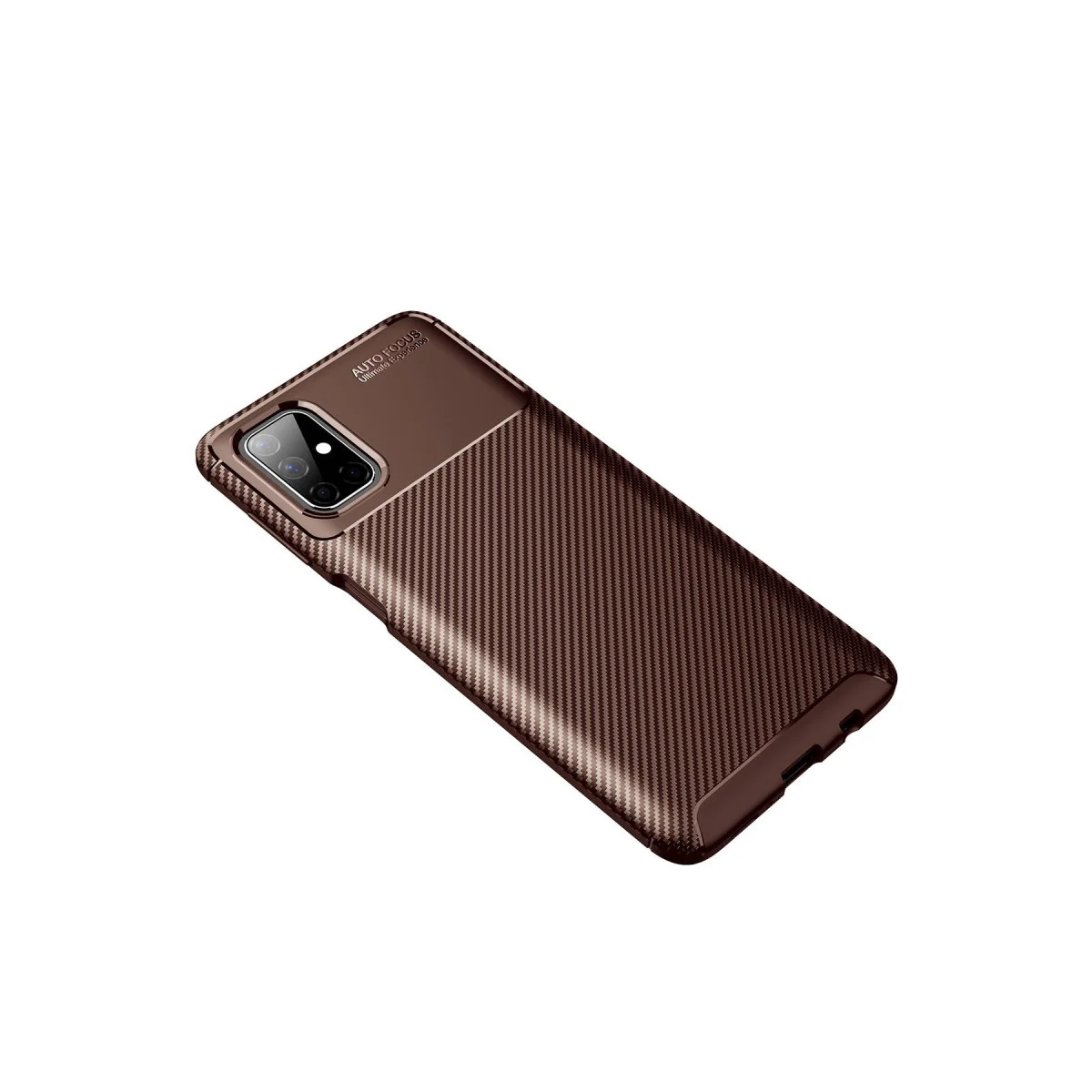Galaxy M51 Kılıf Auto Focus Karbon Kapak - Kahverengi