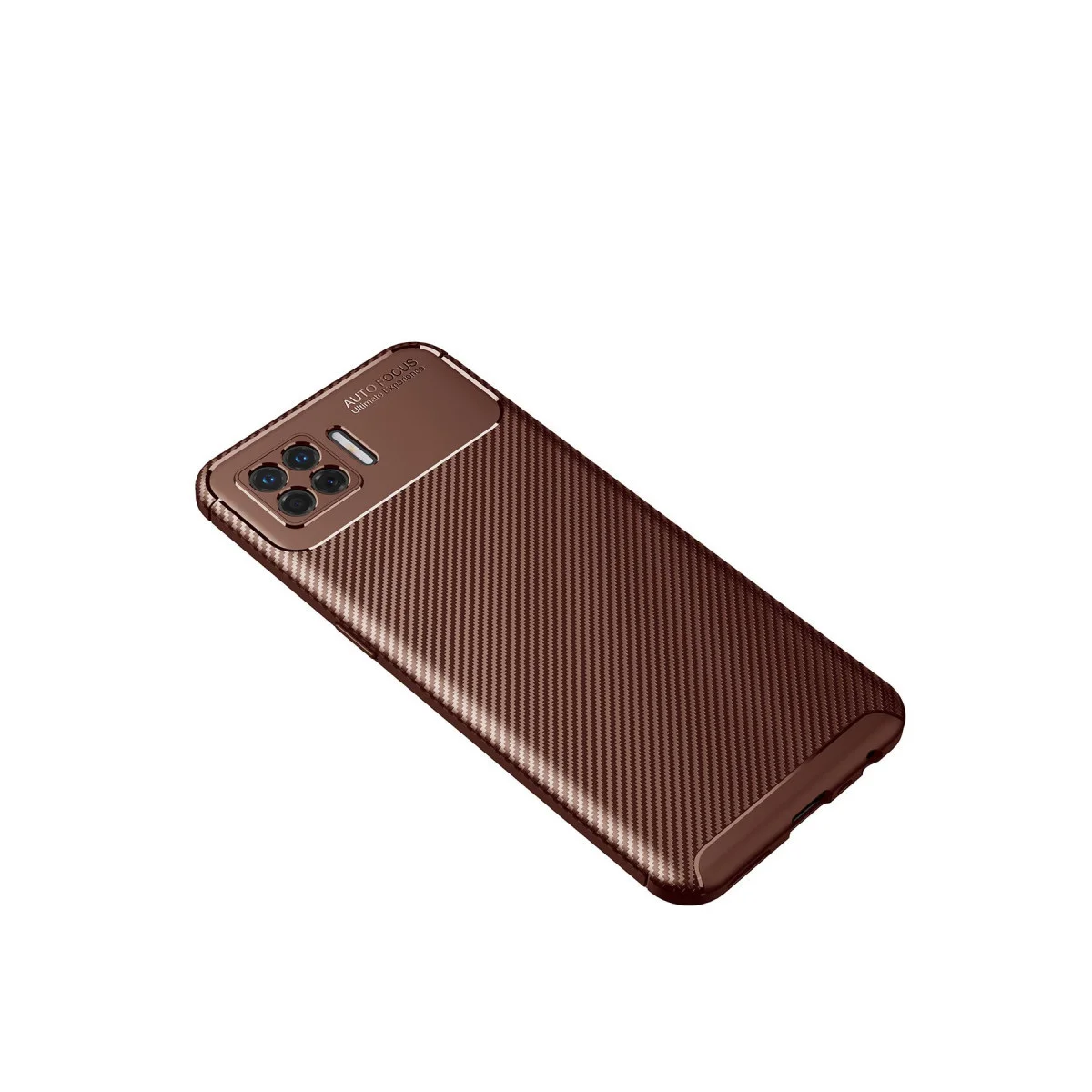 A73 Kılıf Auto Focus Karbon Kapak - Kahverengi