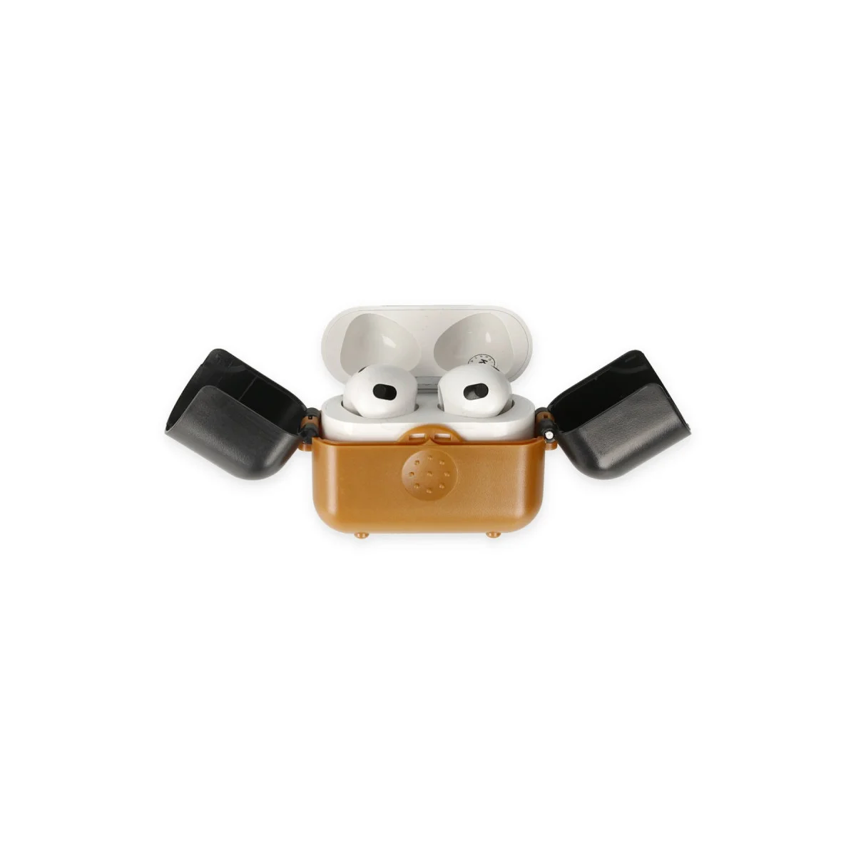 Airpods 3 (3.nesil) Basmalı Kılıf - Kahverengi-Siyah