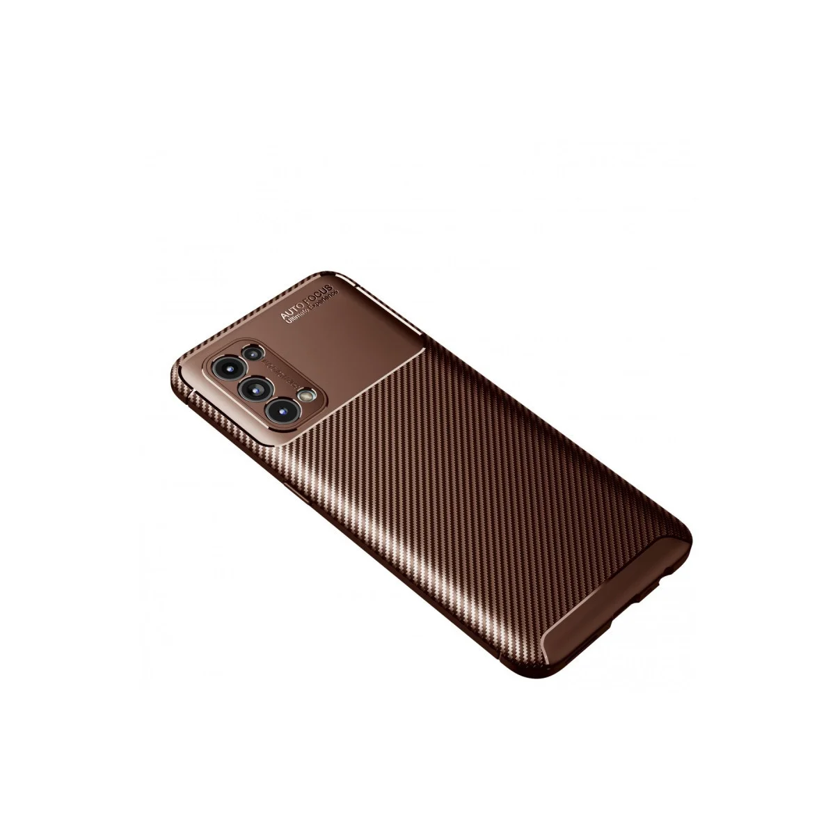Reno 5 Kılıf Auto Focus Karbon Kapak - Kahverengi