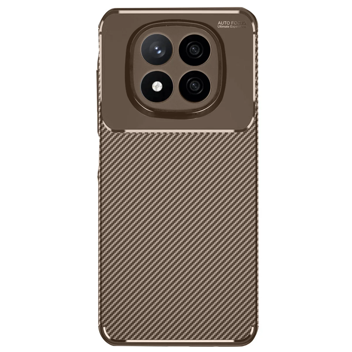 Redmi Note 14 Pro 4G Kılıf Auto Focus Karbon Kapak - Kahverengi