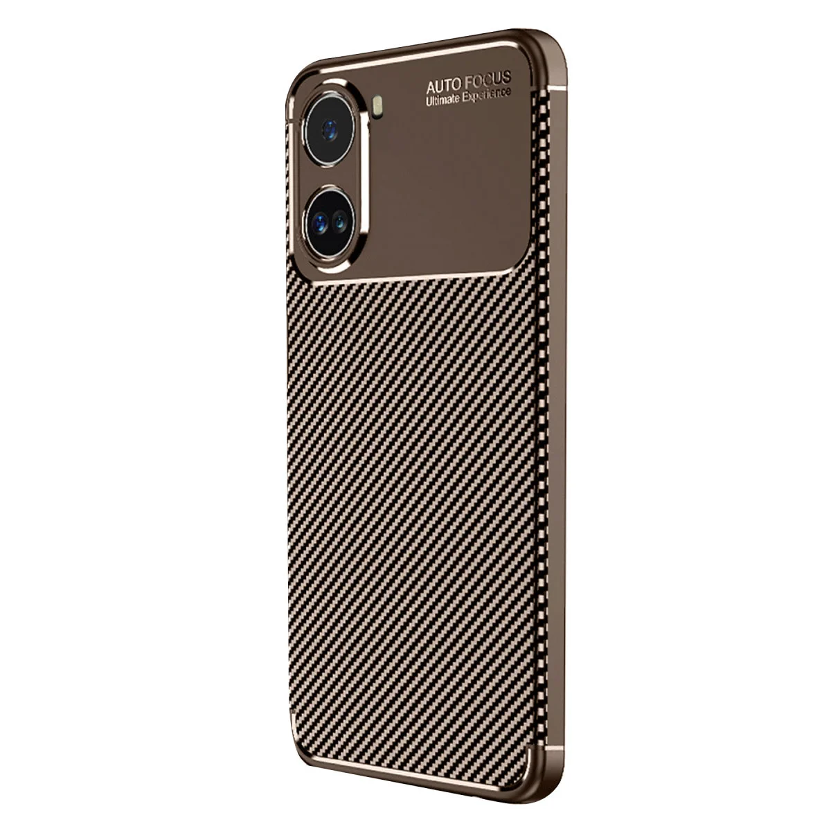 Poco X7 Pro Kılıf Auto Focus Karbon Kapak - Kahverengi