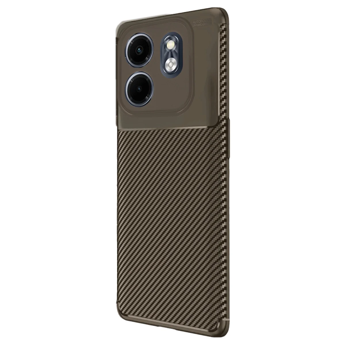 Smart 9 Kılıf Auto Focus Karbon Kapak - Kahverengi